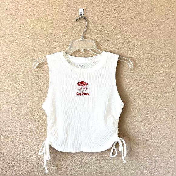 Homegirl Society Tops - Homegirl Society “Stay Trippy” Mushroom Crop Top